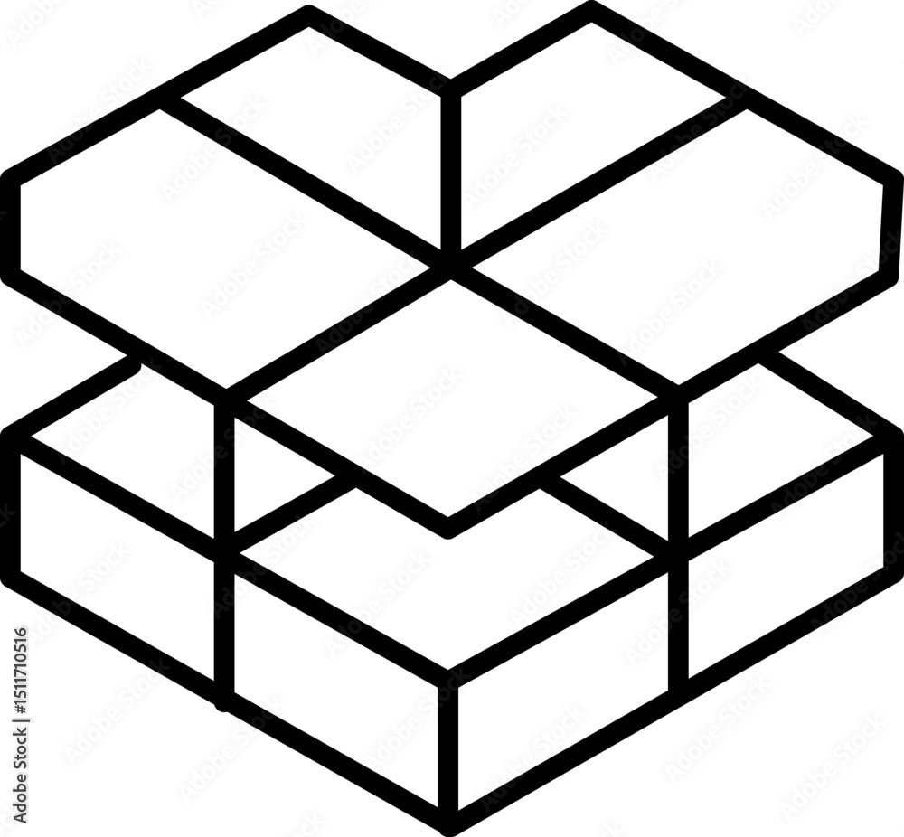 Poster this shows geometric pattern composed of interlocking hexagons, creating three dimensional effect. d