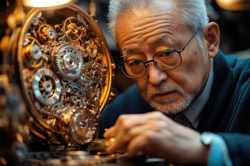 Man checks his watch attentively.