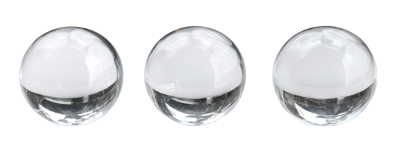 Three clear glass spheres (2)