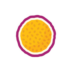 Passion fruit icon in flat style. Passionfruit vector illustration on isolated background. Nature snack sign business concept.