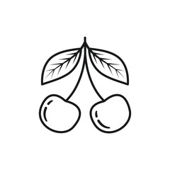 Cherry berry icon in flat style. Fresh fruit vector illustration on isolated background. Fresh cherry sign business concept.