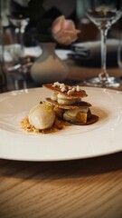 Elegant Mille Feuille in Fine Dining Setting