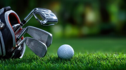Golf ball and golf club in bag