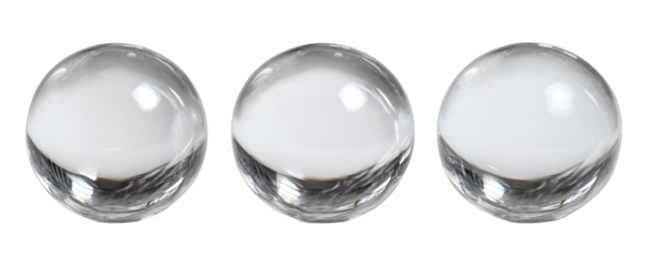 Three clear glass spheres (4)