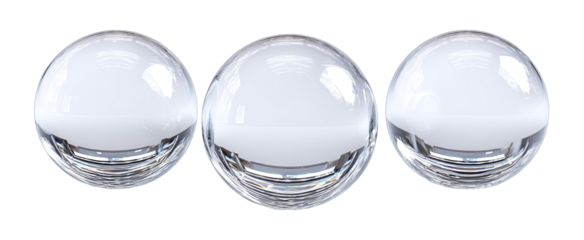 Three Clear Glass Spheres (1)