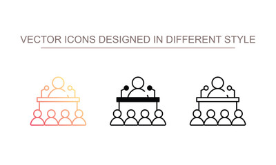 Press Conference icon design with white background stock illustration