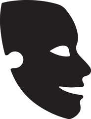 Simple Black Mask Profile Silhouette Icon Graphic