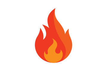 Vibrant red orange flame symbol fire emoji vector graphic