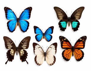 Obraz premium tropical of butterfly insect isolated on white background