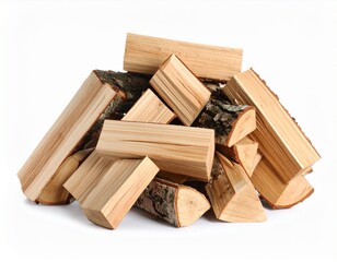 Firewood isolated on white background
