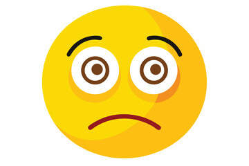 Dizzy yellow emoji face with spiral eyes and wavy lines