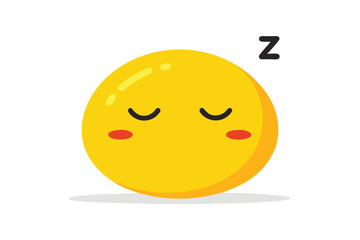 Peaceful yellow emoji with closed eyes and z s