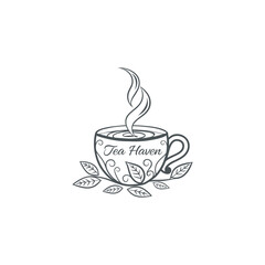 tea shop logo design vector 
