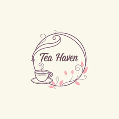 tea shop logo design vector 