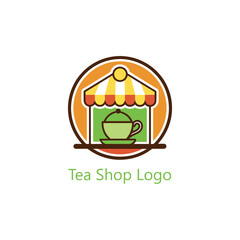 tea shop logo design vector 
