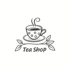tea shop logo design vector 