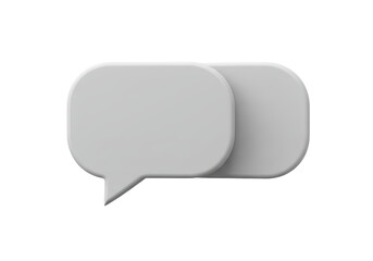 Isolated Speech Bubble Icon in White and Grey