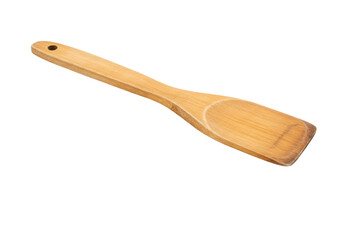 Isolated Wooden Spatula with Hole for Hanging