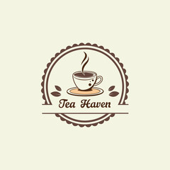 tea shop logo design vector 