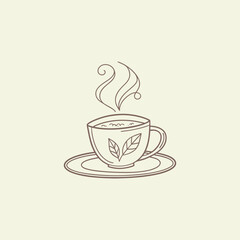 tea shop logo design vector 