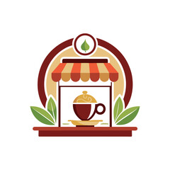 tea shop logo design vector 