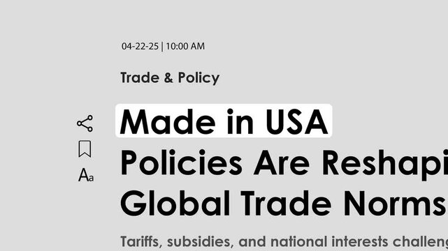 2025: Made in USA, Headlines News Fast Sequence