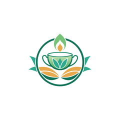 tea shop logo design vector 