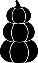 Stacked Pumpkins black silhouette vector illustration isolated.
Autumn harvest pumpkin silhouette design.
fall pumpkin outline cartoon.
Transparent background. SVG file.