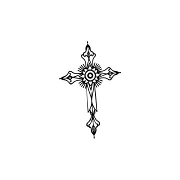 Unique Elegant Tattoo Cross 1