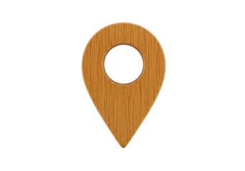 Isolated Wooden Map Pointer