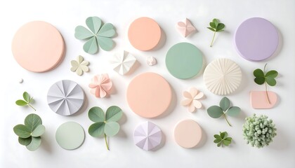 Assorted pastel colored round objects