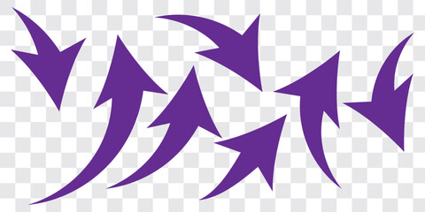 Arrow up icons. Set of curve rise increase arrows. Growth pictogram isolated. Vector illustration.