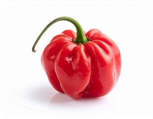 Habanero chili red hot pepper isolated on white background
