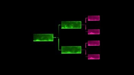 4 team tournament bracket championship template flat style design neon light isolated on black background. Championship bracket schedule for soccer, basketball, baseball or tennis. - Powered by Adobe