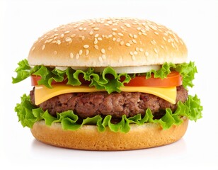 Hamburger isolated on white background