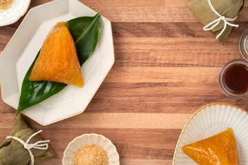 Zongzi, alkaline rice dumpling for Dragon Boat Festival food.