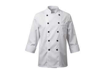 Isolated Classic White Chef Coat with Black Buttons