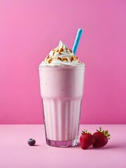 strawberry smoothie with whipped cream