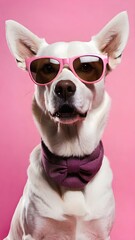 dog wearing glasses