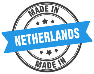 Made in Netherlands round sign. Made in Netherlands stamp.