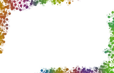 Colorful Watercolor Frame With Vibrant Splashes on a White transparent Background