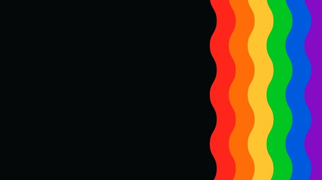 Rainbow flag animation with copy space for Pride Month. Seamless LGBTQ+ loop for social media, editable text overlay. HD video background.