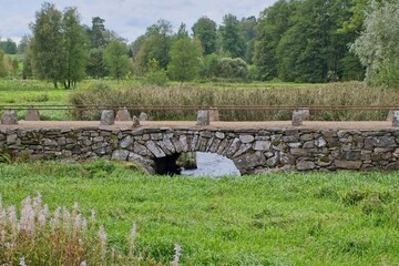 Old stone bridge Alvareds Bro in Skaraborg Sweden