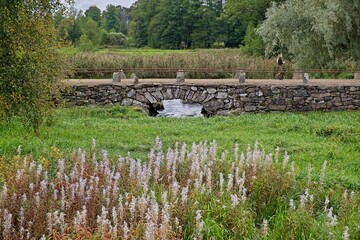 Old stone bridge Alvareds Bro in Skaraborg Sweden
