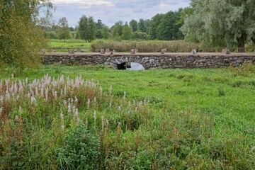 Old stone bridge Alvareds Bro in Skaraborg Sweden