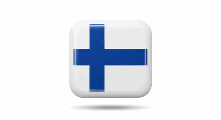 Obraz premium Finland flag with blue cross on a white background