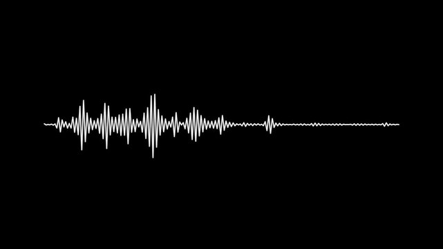 White Music equalizer, audio waves or sound frequency digital animation.Audio sound wave on black background
