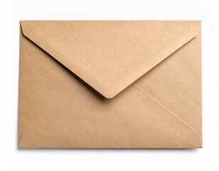 Large A4 blank brown envelope isolated on white background