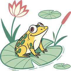 frog sitting on a flower