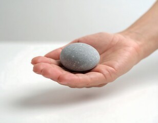 Silver sphere held in hand